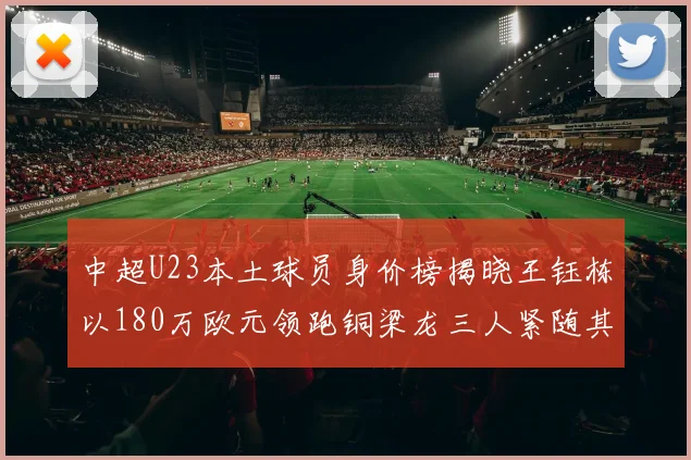 中超U23本土球员身价榜揭晓王钰栋以180万欧元领跑铜梁龙三人紧随其后